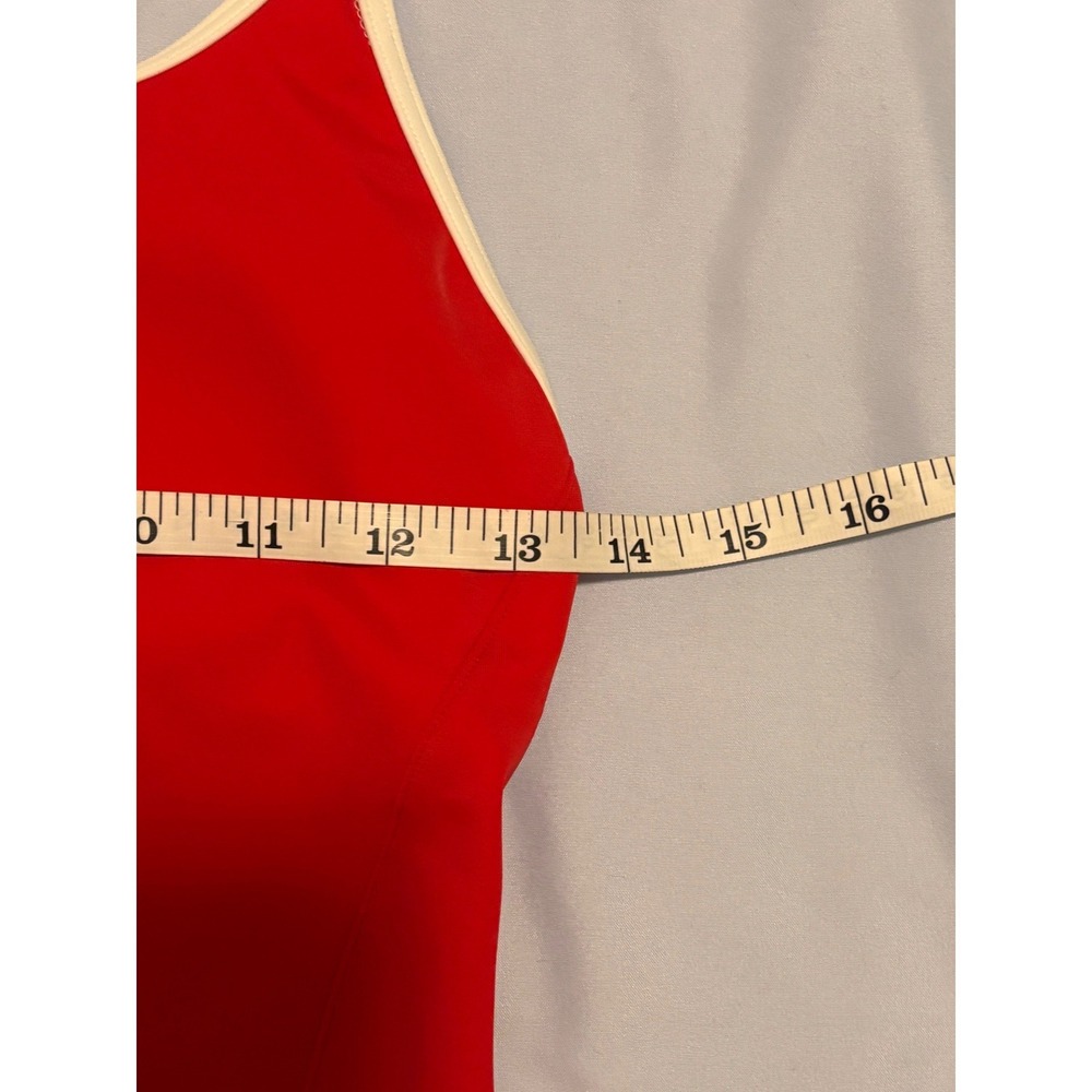 PINK Victoria's Secret One Piece Swimsuit Womens Small Red Brazilian Logo Scoop - Picture 6 of 8